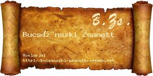 Bucsánszki Zsanett névjegykártya