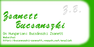 zsanett bucsanszki business card